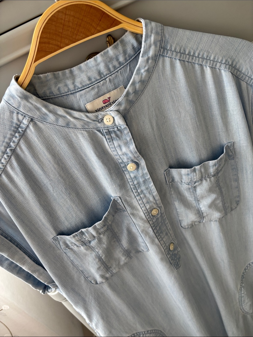 Vineyard Vines Chambray Dress Summer Vaca Resort size 0 relaxed easy